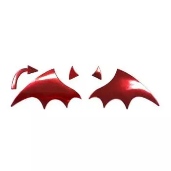 MEIHO Emblem Devil Wing Metal Sticker Red CA019