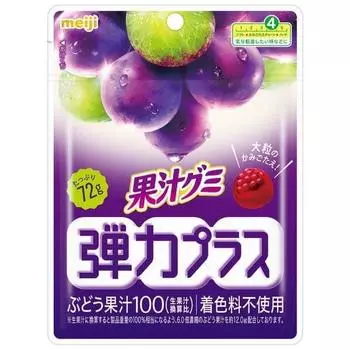 meiji Fruit Juice Gummi Elastic Plus Grapes 72gQuality that combines the natural taste of 100 fruit Quality that combines the natural taste of 100 fru 1