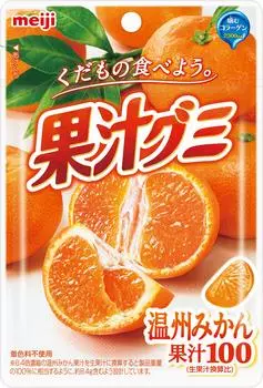 Meiji Fruit Juice Gummy Unshu Mikan 51 г x 10 пакетиков оранжевый