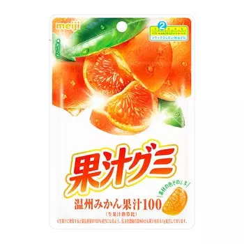Meiji Fruit Juice Gummy Unshu Mikan 54 г x 10 пакетиков
