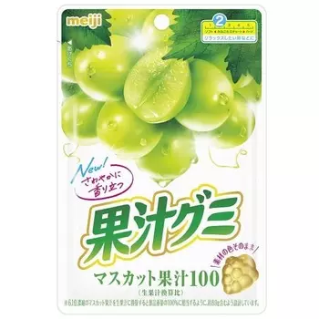 meiji Meiji Fruit Juice Gummi Muscat 54g CharacteristicsChewable and relaxing easy to eat” fruitCha CharacteristicsChewable and relaxing easy to eat” 1