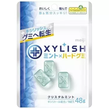 MEIJI Xylish Gummi Crystal Mint 48 гЖевательные конфеты с твердой текстурой, которые освежают дыхание и настроение с помощью Жевательные конфеты с твердой текстурой, которые освежают дыхание и настроение с помощью 1