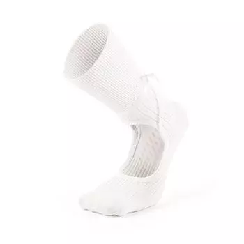 Meikan Beautiful Look Yoga Socks Non-Slip Professional Women Open Instep Pilates Socks Indoor Drawstring Ribbon Room Socks White (35-38)