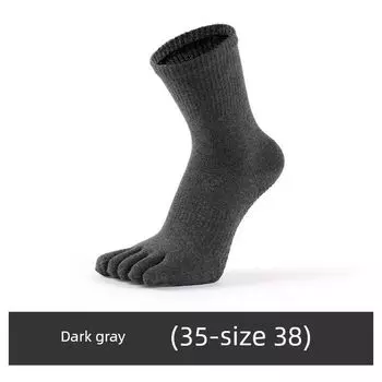 Meikan Гольфы с пальцами, Носки с пальцами, Носки для пилатеса, Мужские, Взрослые, Нескользящие носки, Взрослые носки с раздельными пальцами, Фитнес-носки, Женские, Зимние носки для йоги Dark gray [Yards 35-38]]