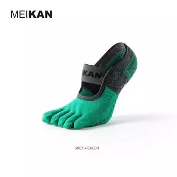 Meikan Meikan Yoga Socks GREY/GREEN