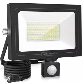 MEIKEE новейший простой светодиодный датчик движения, охранное освещение, 80 Вт, 100 В, 30 с, переключаемое яркое энергосберегающее освещение 6500 К, белое освещение для людей ночью чёрный