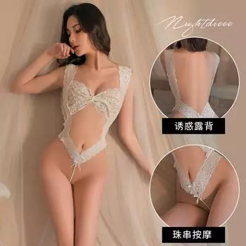 Meilikou сексуальное кружевное эротическое нижнее белье без жемчуга европейская и американская униформа комплект из трех точек оптом 2029 one size fits all