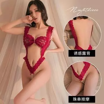 Meilikou сексуальное кружевное соблазнительное женское приватное бикини из трех частей, прозрачное жемчужное боди 2029 one size fits all