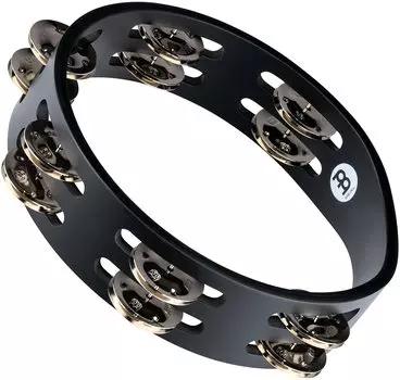 MEINL Percussion Compact Wood Tambourine Nickel Plated Steel Jingles 2rows CTA2S-BK []