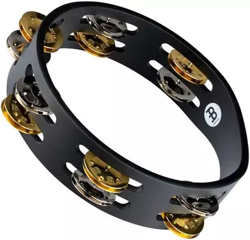 MEINL Percussion Компактный деревянный тамбурин из никелированной стали, латунные джинглы, 2 ряда CTA2M-BK []