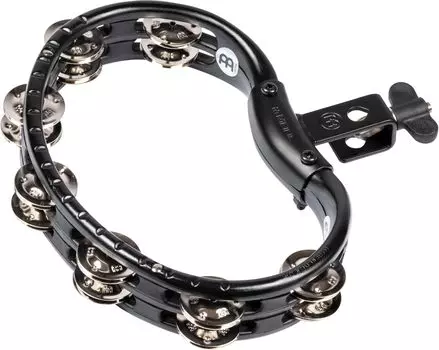 MEINL Percussion Traditional ABS Tambourine Steel Jingles Black TMT2BK []