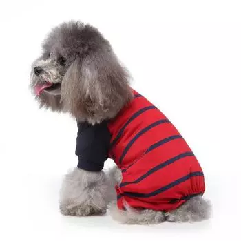 Meiqi Хлопковая вязаная пижама с изображением четвероногих питомцев contrast; XS синий