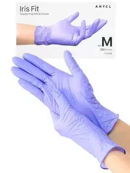 Meisei Nitrile Одноразовые перчатки для больниц, принятые в соответствии с законом о санитарии, резиновые для левых и правых медицинских пищевых продуктов, для домашнего коммерческого использования [ANYCL], фиолетовый