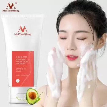 MeiYanQiong Масло Ши Питательное Восстанавливающее Очищающее Средство Для Лица Уход За Кожей Отбеливание Антивозрастное Нежное Очищение Кожи Чистый и Успокаивающий Уход за Лицом
