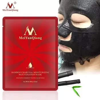 MeiYanQiong Увлажняющая омолаживающая маска с бамбуковым углем Уход за лицом Глубокое пополнение воды Очистка пор Экстракты растений Маска для ухода за кожей