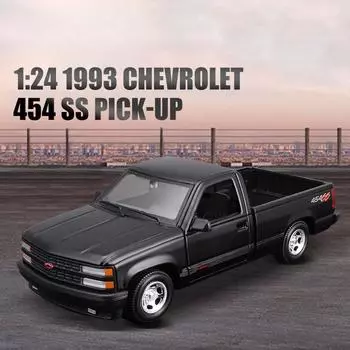Мейчи Фигура 1:24 1993 Chevrolet 454 SS пикап грузовик транспортер имитация литой автомобиль модель поделки украшения коллекция игрушка мальчик подарок на день рождения чёрный