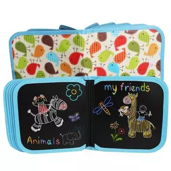 Мел Медведь DIY Волшебная книга для рисования Раскраска для детей Игрушки для рисования Набор Доска для рисования Книга yellow-set B