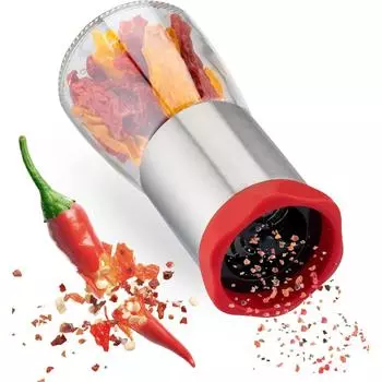 Мельница для чили, резак для специй из нержавеющей стали и стекла - резак для перца чили грубого помола - измельчитель для чили, мельница для специй, трав - с защитным ароматом 140ml
