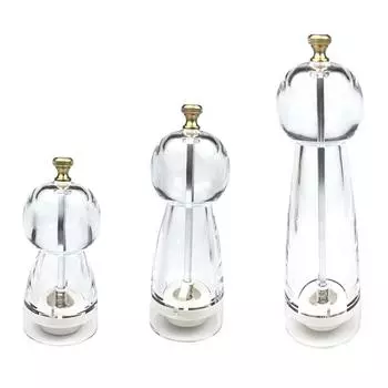 Мельница для перца и солонка из прозрачного акрила с регулируемой степенью помола, керамический механизм, удобные в использовании кухонные принадлежности