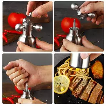 Мельница для перца, ручная мельница из нержавеющей стали для соли и перца с регулируемой керамической мельничкой для специй