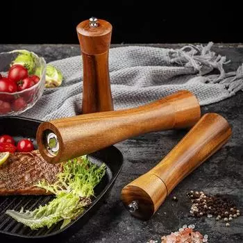 Мельница для перца с керамическим сердечником, кухонный инструмент, деревянная мельница для соли и перца, деревянная мельница для специй, инновационная притирка древесины S