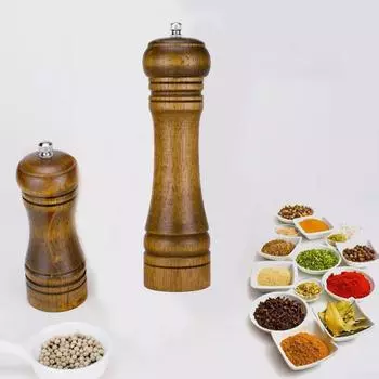 Мельница для перца, соляная мельница, мельница для трав и специй, мельница из цельного дерева 8 inch retro