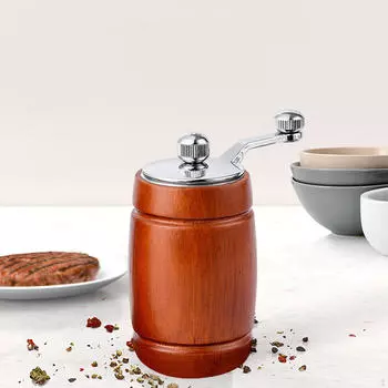 Мельница для приправ и кунжута, регулируемая ручная деревянная мельница для кемпинга, кухни, бара single