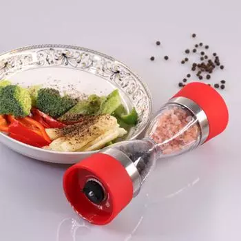 Мельница для приправ, мельница для перца, двойная мельница для перца, керамический шлифовальный сердечник, прозрачная соль чёрный