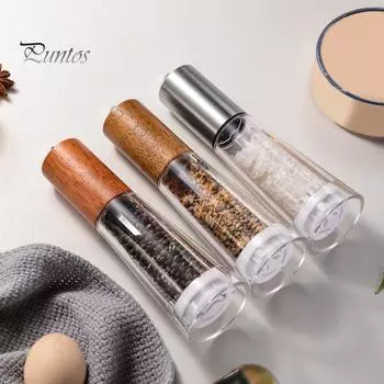 Мельница для соли и перца, солонка из нержавеющей стали, грубые мельницы, многоразовая мельница с регулируемой крышкой, кухонные принадлежности темно-коричневого