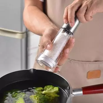 Мельница для соли и перца, солонка из нержавеющей стали, грубые мельницы, многоразовая мельница с регулируемой крышкой, кухонные принадлежности темно-коричневого