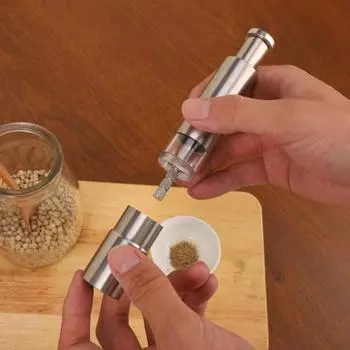 Мельница для соли и перца Yousheng из нержавеющей стали, многоразовая мельница для перца с кнопкой насоса для черного перца, морской соли, специй серебряный