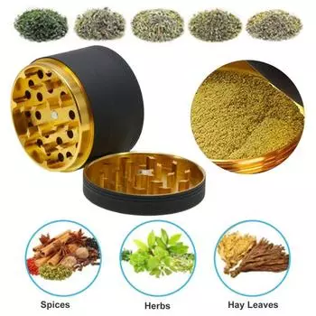 Мельница для специй Ручная пищевая, устойчивая к трещинам, круглая, алюминиевая, сплавленная, экономящая труд, лучшая герметичность, простой процесс формования, острые режущие зубья, сильный магнит чёрный