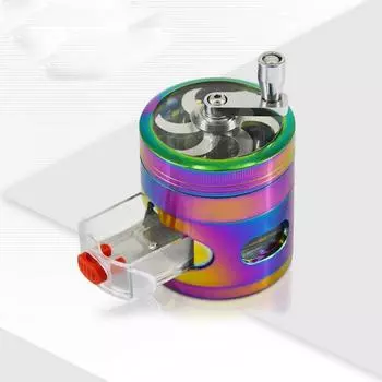 Мельница с прозрачным верхом, 4 слоя, ручные качели с выдвижными ящиками, мельница для трав и специй, прочная, удобная для хранения, дома, кухонные принадлежности серебряный