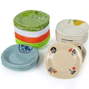 Меламиновая цветная квадратная тарелка для закусок, блюдо для ресторанов быстрого питания, тарелка для горячих горшков, тарелка для ресторанов и гостиниц, тарелка для коммерческих целей, тарелка с костями