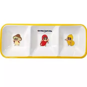 Меламиновая прямоугольная тарелка Crayon Shin-chan из 3 частей, разноцветная, 1 шт., популярный персонаж в Корее