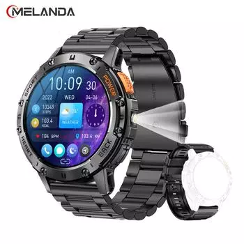 MELANDA 1,43 дюйма 466*466 Amoled-экран мужские Bluetooth-вызовы Смарт-часы Спортивные фитнес-трекер Монитор сердца Смарт-часы для Android IOS 530 мАч K65