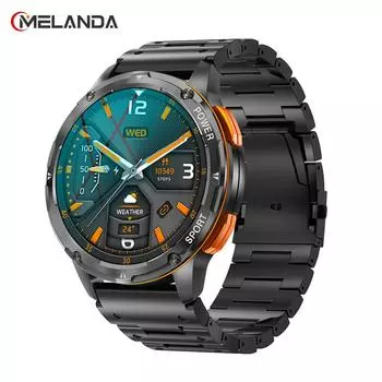 MELANDA 1,43-дюймовый AMOLED-экран, Bluetooth-вызов, умные часы, мужские спортивные фитнес-трекер, водонепроницаемые умные часы для Android IOS AK59