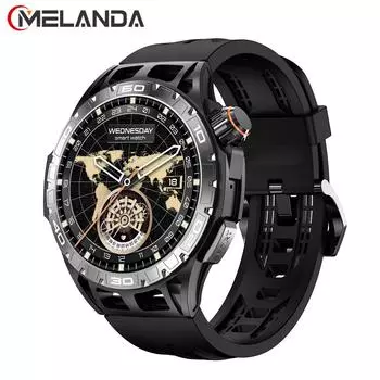 MEVADEN 1,43-дюймовый AMOLED-экран HD Bluetooth Call Smart Watch спортивный фитнес-трекер монитор сердечного ритма Smartwatch для Android IOS LA102 чёрный