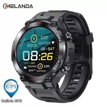 MELANDA Новые мужские умные часы с GPS-треком, IP68, водонепроницаемые, монитор здоровья, спортивные умные часы для фитнеса, мужские часы, 480 мАч, большая батарея