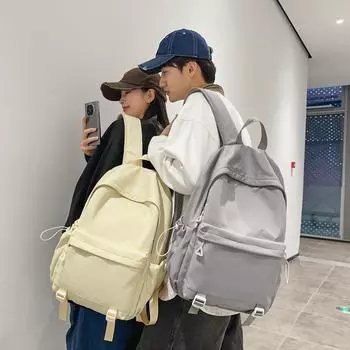 Mele дорожный рюкзак женский однотонный рюкзак нейлоновая школьная сумка большой вместимости чёрный