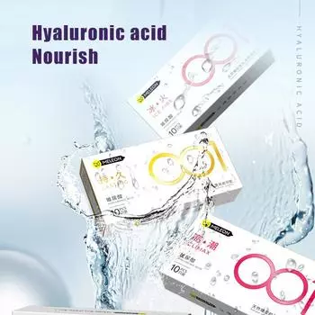 MELEON 10 шт. презервативов с гиалуроновой кислотой 001, ультратонкие презервативы с крупными частицами, товары для взрослых, сексуальные игрушки с полным маслом, гладкие, Condones 52 мм 12pcs/Box