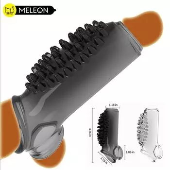 MELEON Рукав для увеличения пениса Секс-игрушка для мужчин Удлинитель пениса Кондом Клетка для члена Продление времени Секс-продукты C