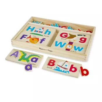 Мелисса Дуг Деревянный Вставной Пазл Английский Алфавит 52 Элемента 9786 Подлинный Продукт &