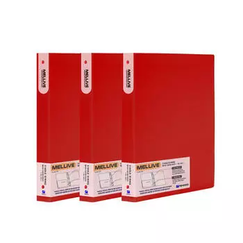 Папка-регистратор на кольцах Melive, красная, 3 штуки