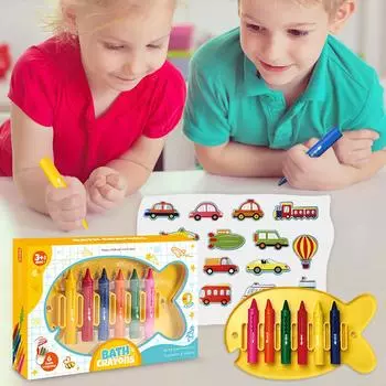 Мелки для ванной комнаты, смываемые мелки, детские мелки для ванны, легко стираемые, ручка для рисования, ручка One Size жёлтый