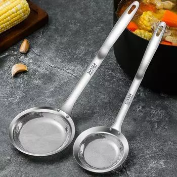 Мелкоячеистый сетчатый фильтр для снятия жирной пены с масляного фильтра Ложка-скиммер премиум-класса Мелкоячеистый сетчатый фильтр с длинной ручкой Многоцелевой быстрый дуршлаг S