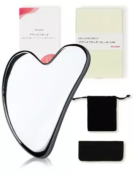 MELLBREE Guasha professional Высокая чистота терагерцовый Гуаша натуральный камень фаворит в области красоты красивое маленькое лицо все тело хранение и очистка серебряный