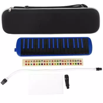 Melodica 32 Key Wind Musical Instrument Suitable for Beginner Practice Bag F32s(Blue ) синий