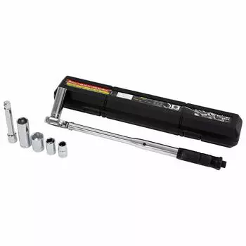 Meltec Инструмент для смены автомобильных шин Динамометрический ключ DX Набор из 6 предметов Meltec Установка с механизмом фиксации значения установки Торцевая головка Тонкая Глубокая Удлинитель Жесткий кейс серебряный