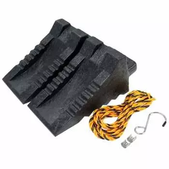 Meltec Car Tire Stopper Plastic Black 2 Pieces FT-25 Compatible with General Passenger Cars/All Trucks/Agricultural Machinery/Construction Machinery I